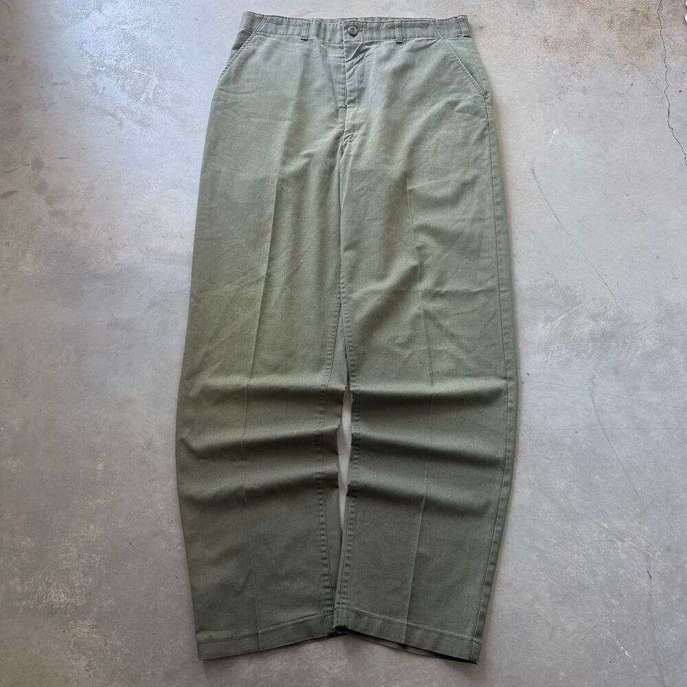 Vintage 80’s OG-507 Military Fatigue Olive Green Field Trouser Pants Size 34x32